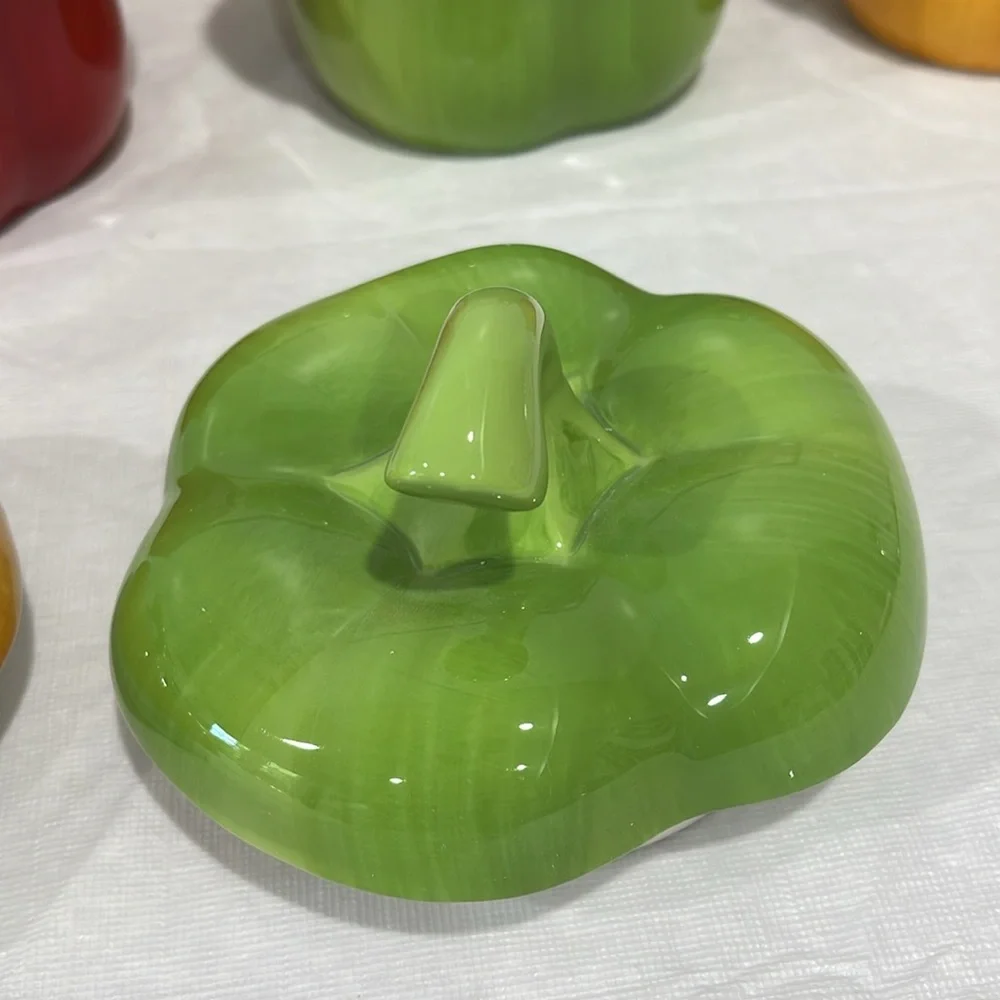 Pier 1 Imports peppers 20 oz canister set kitchen decor storage glazed